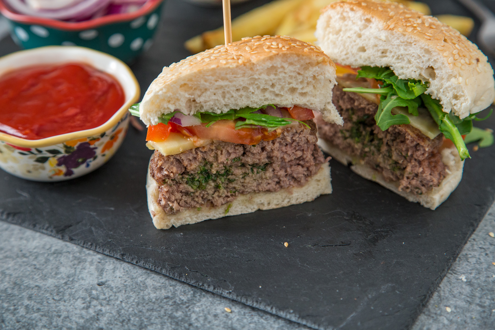 MY MOST COVETED SECRET: HERB-GARLIC BUTTER HAMBURGERS ON A GRILL