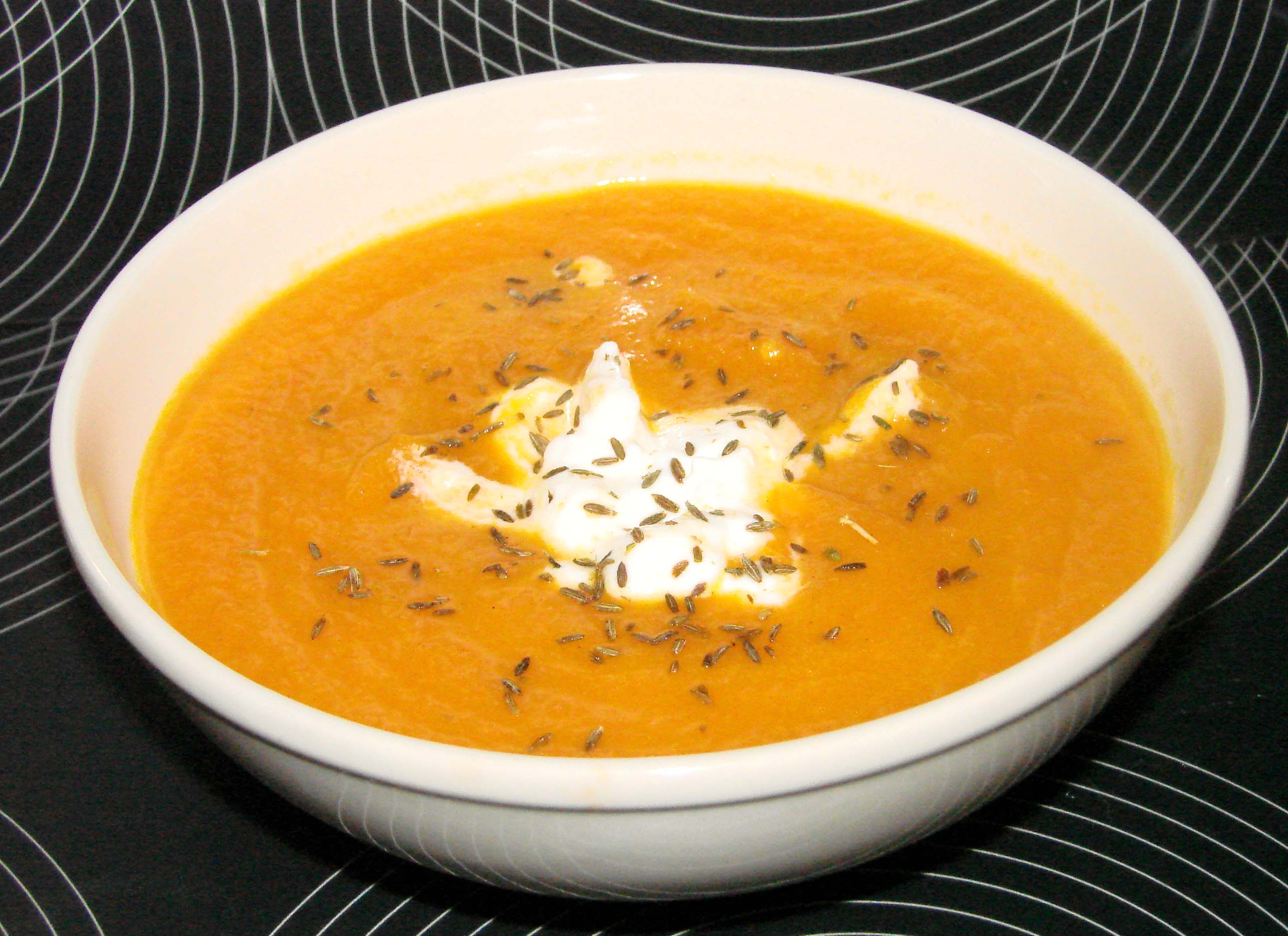 Moroccan Carrot Soup with Cinnamon Hazelnuts - Snixy Kitchen