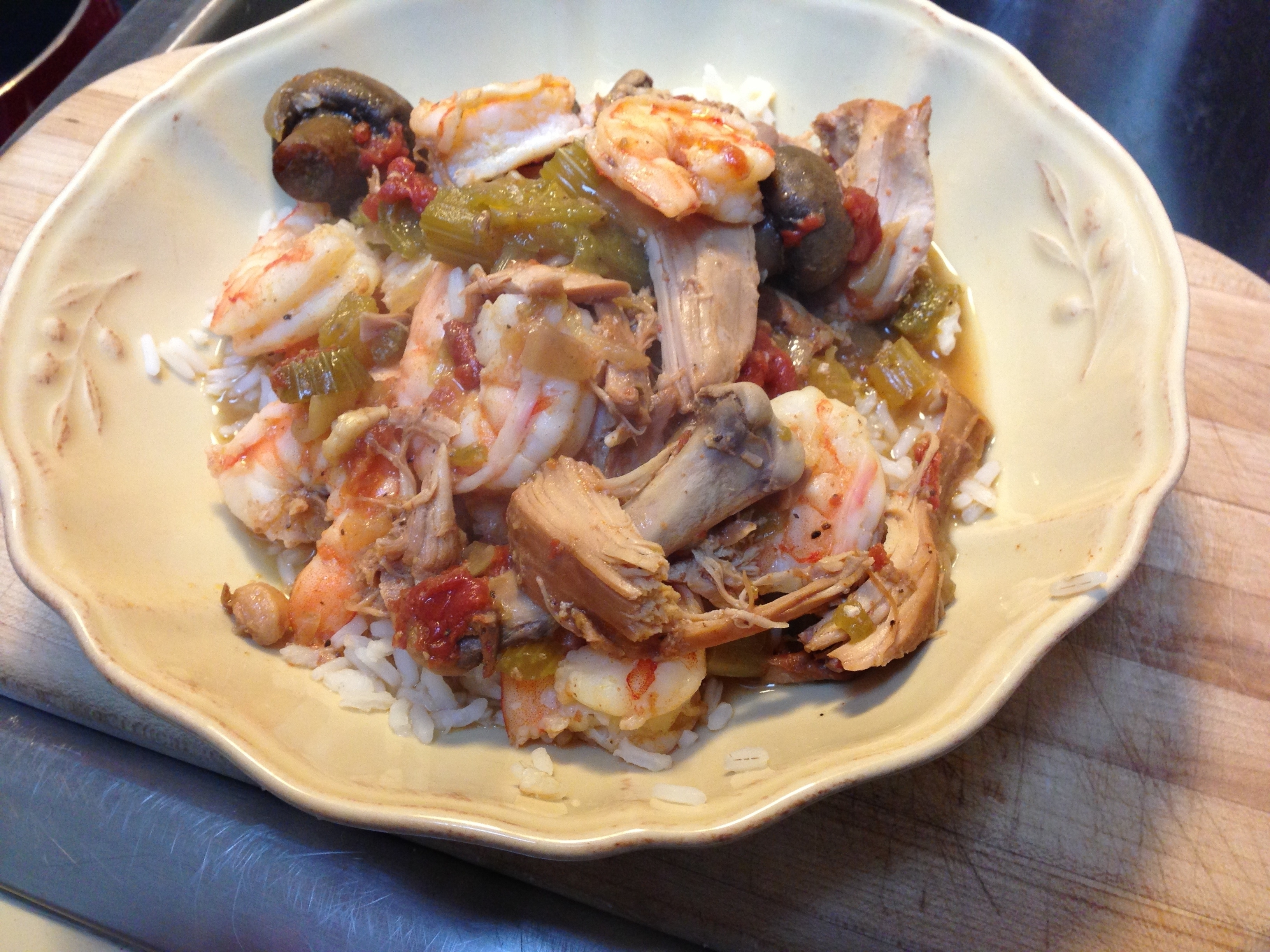 CROCK POT CAJUN CHICKEN AND SHRIMP