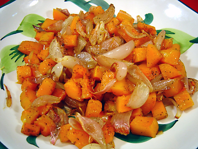 ROASTED BUTTERNUT SQUASH AND SHALLOTS