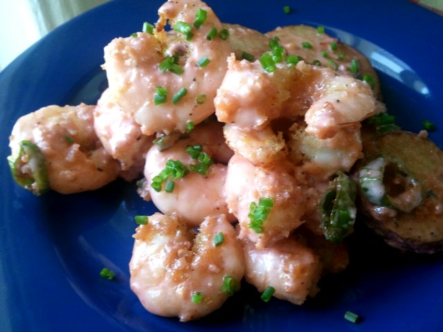 CRISPY SHRIMP AND POTATOES WITH BARBECUE RANCH #RSC