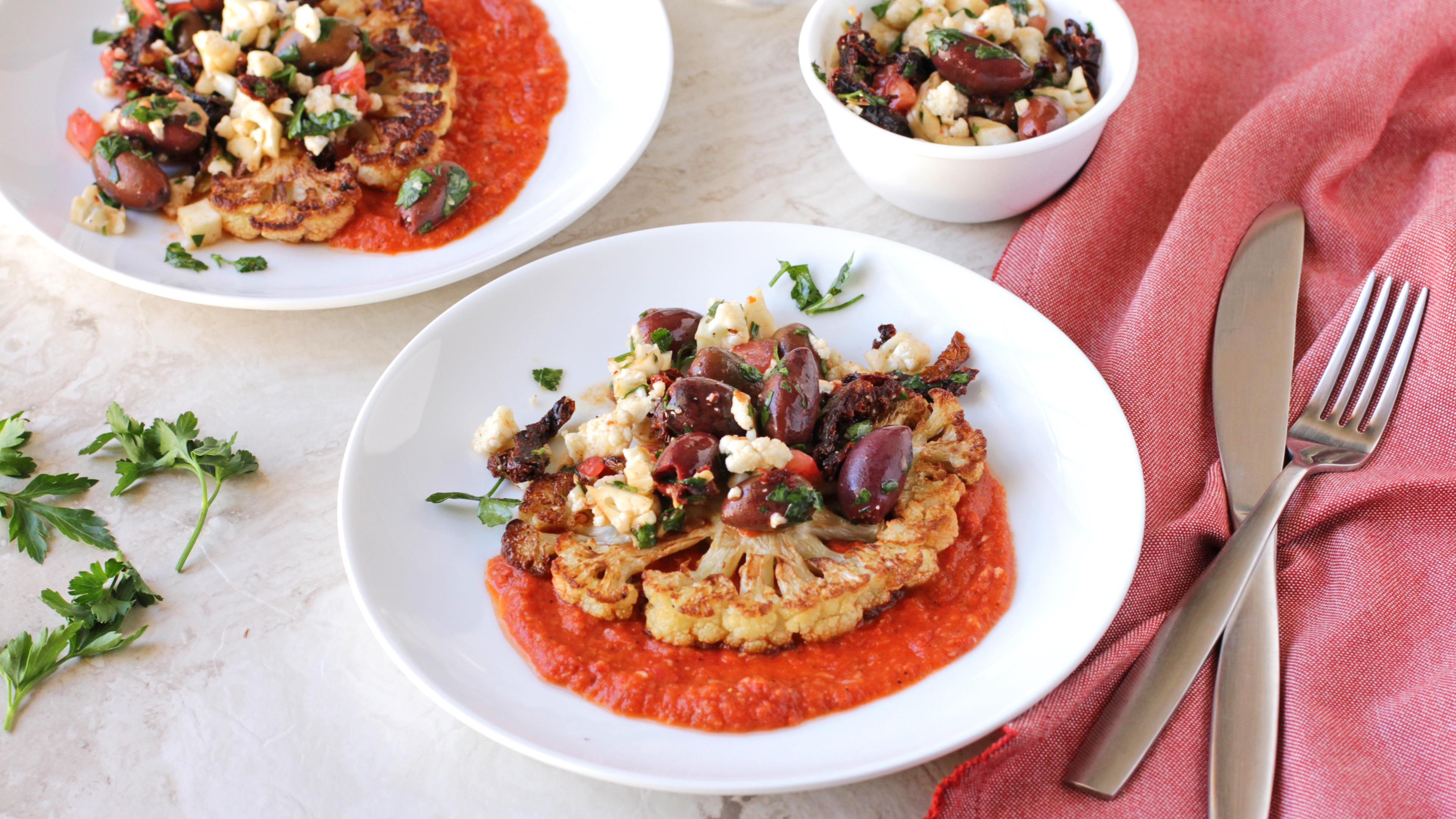 Cauliflower Steak With Olive Relish