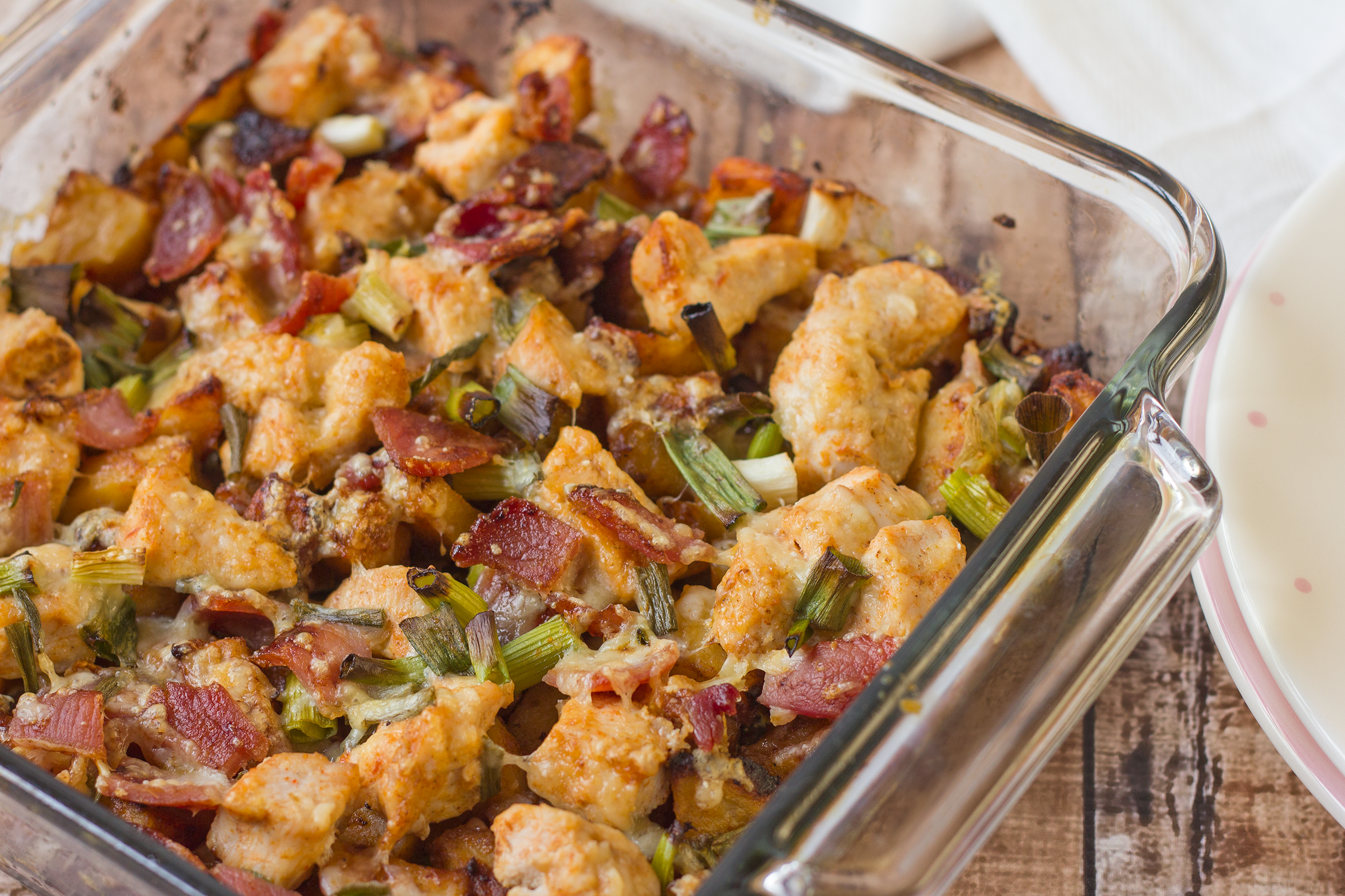 🌹  LOADED BAKED POTATO & CHICKEN CASSEROLE