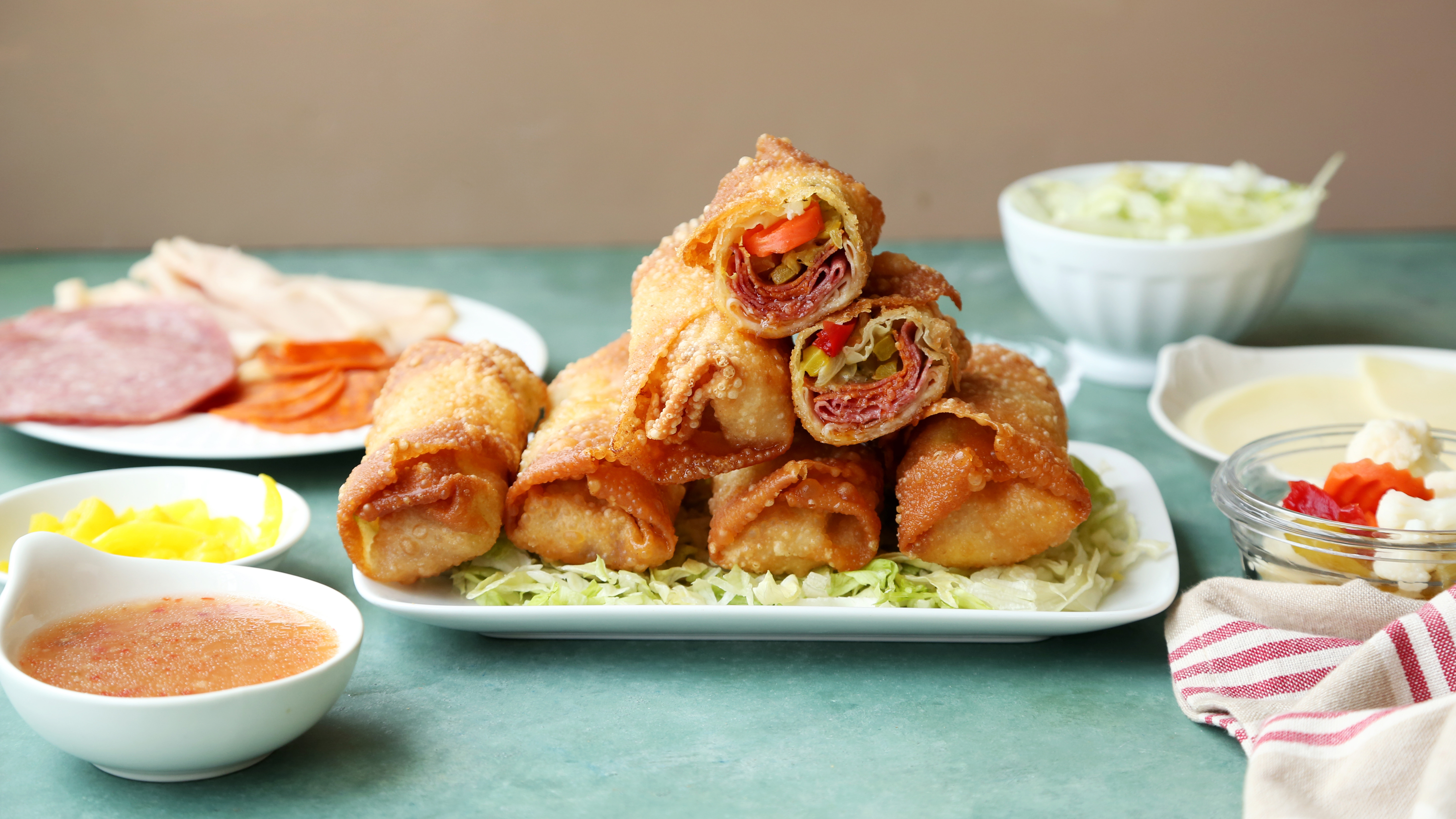 Mozzarella Meatball Egg Rolls Recipe