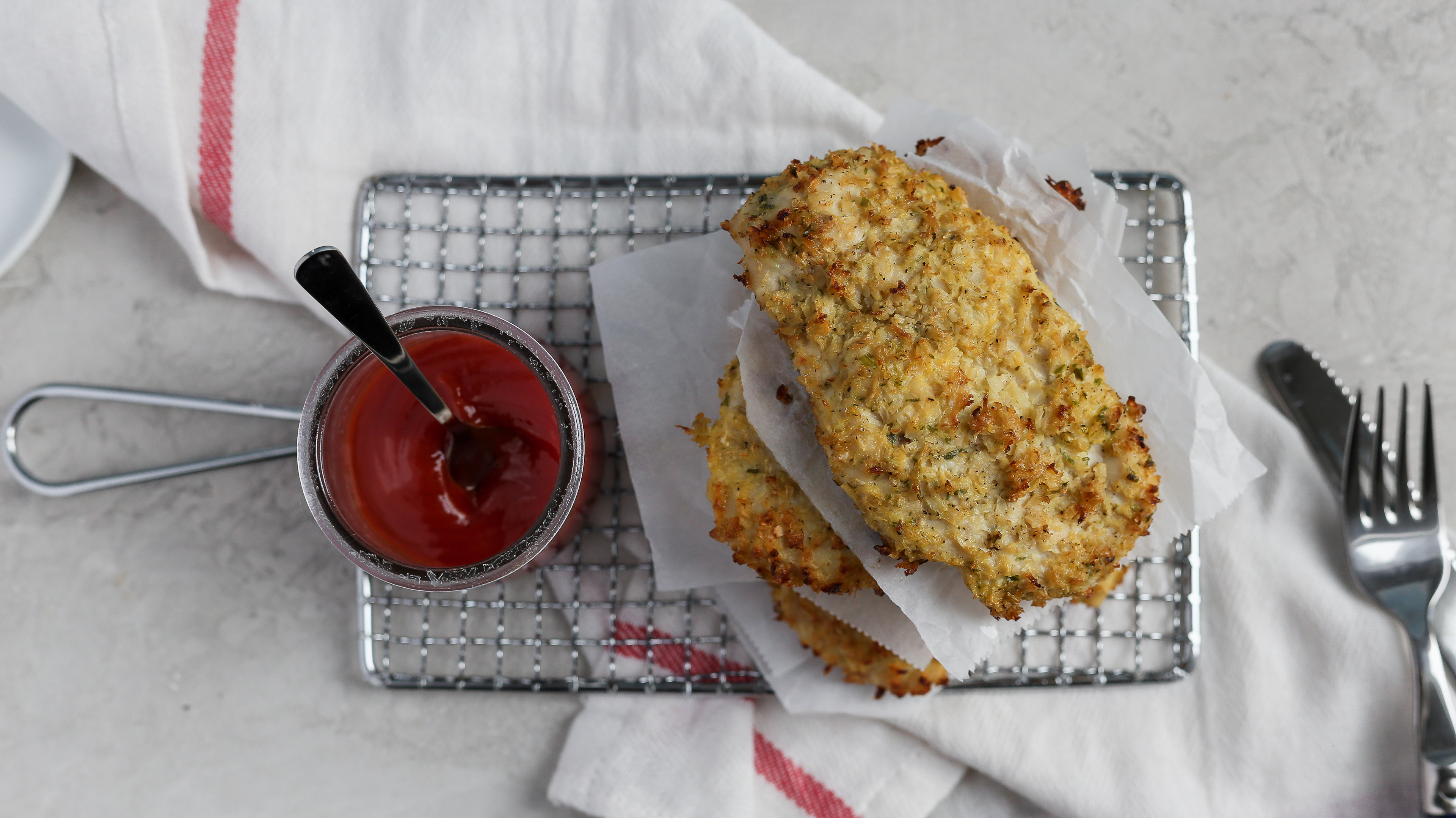 Cauliflower Crusted Chicken Tenders