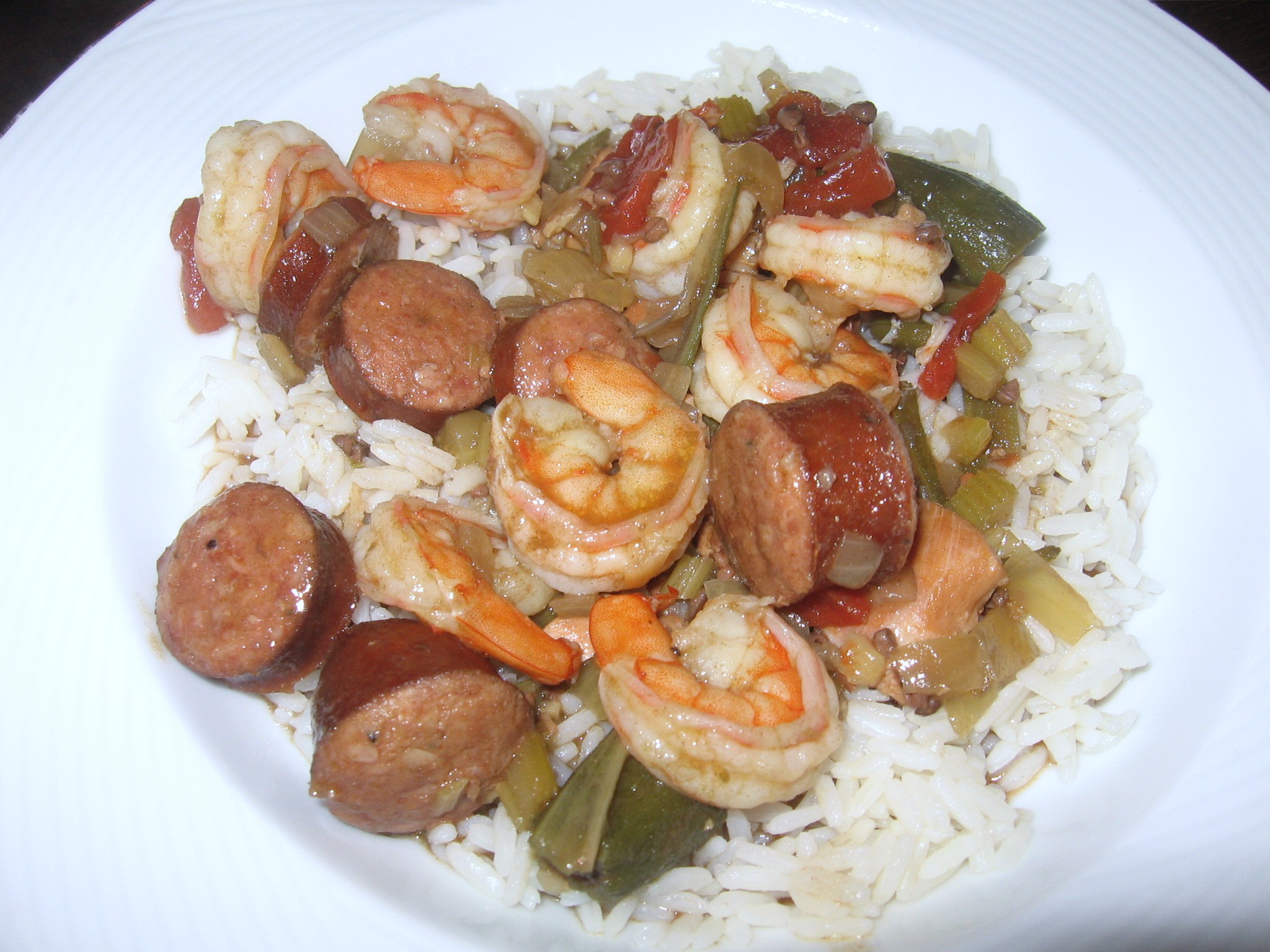 CROCK POT CHICKEN AND SAUSAGE GUMBO WITH SHRIMP