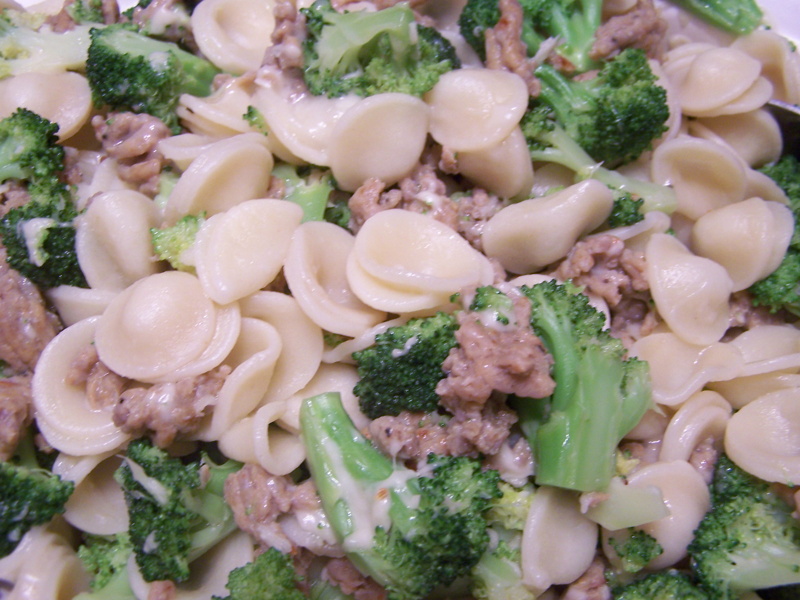 BROCCOLI, SAUSAGE AND PASTA EARS