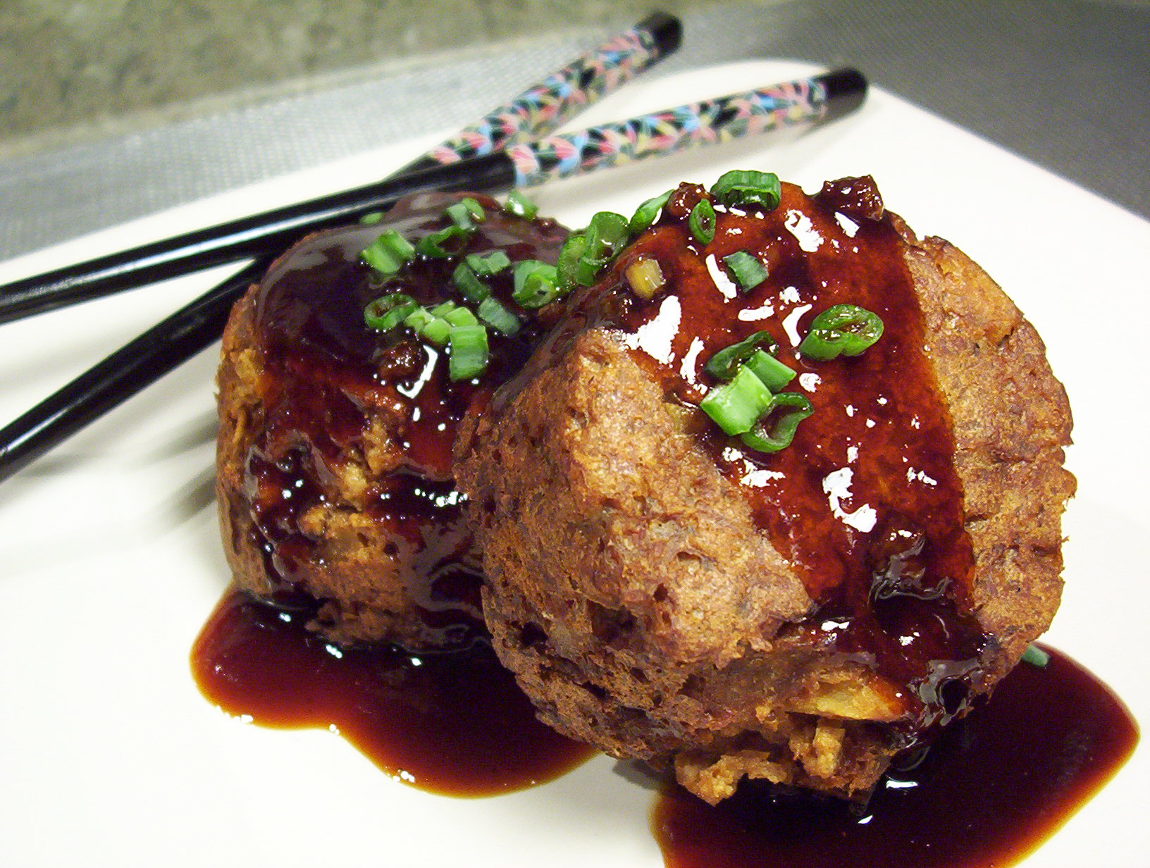 ❀ Healty ORIENTAL MINI MEATLOAVES WITH HONEY GARLIC SAUCE