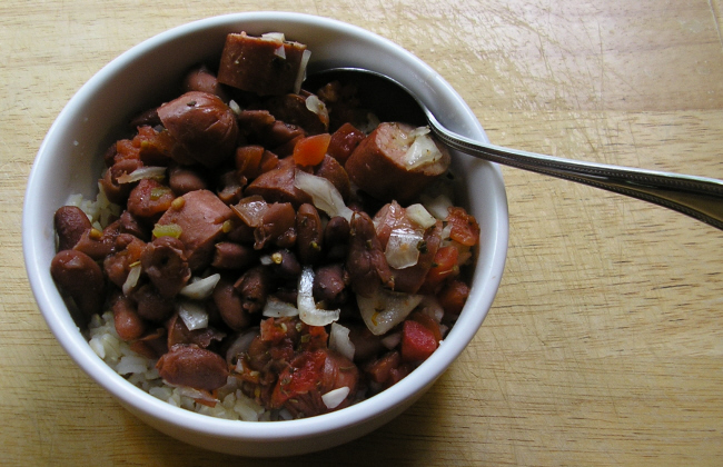 CAJUN SAUSAGE AND RED BEANS