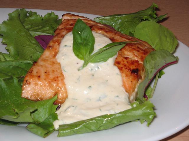 GRILLED SALMON WITH HORSERADISH SAUCE GRILLED SALMON WITH HORSERADISH SAUCE