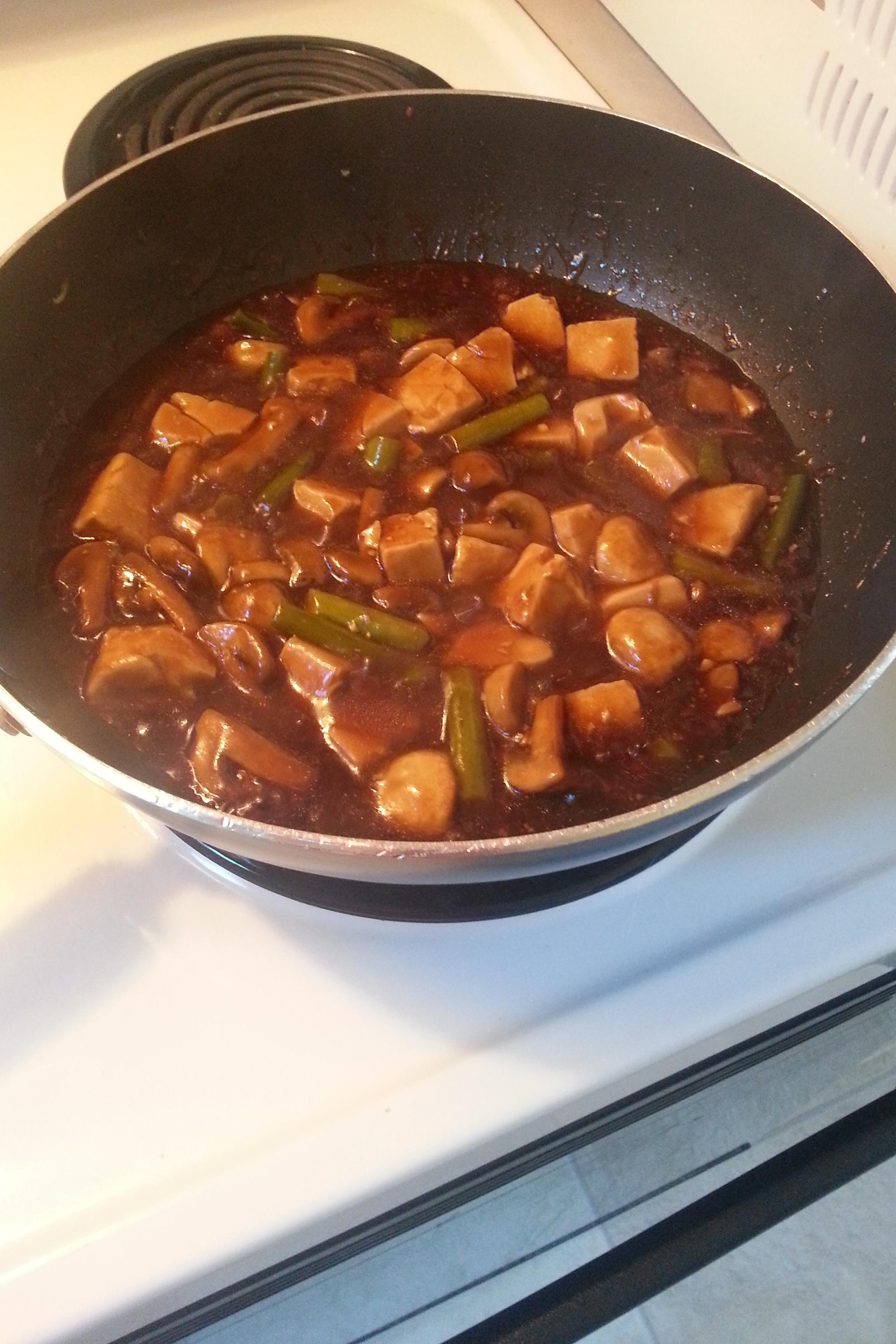 SOY GLAZED TOFU AND ASPARAGUS