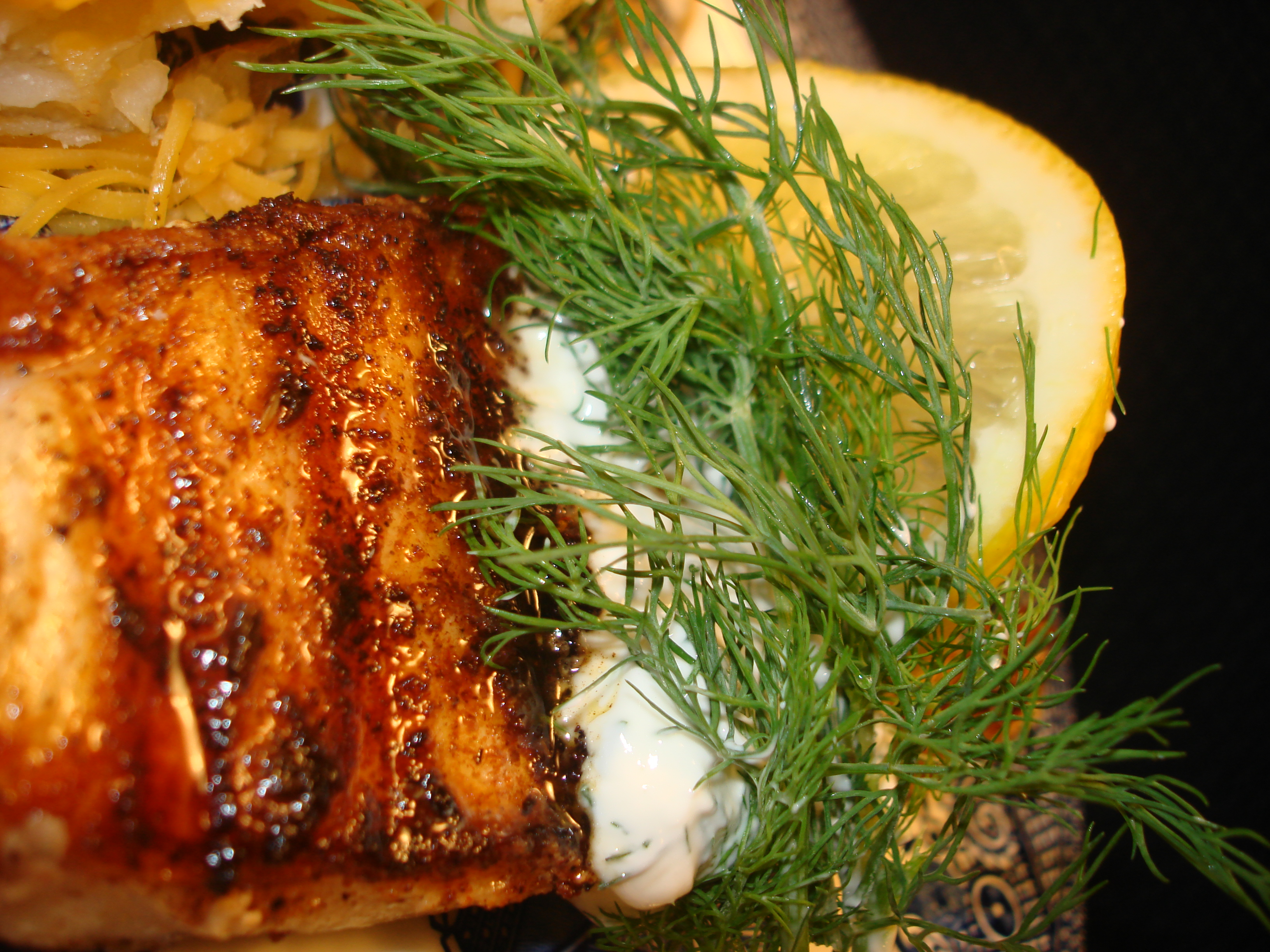 GRILLED BLACKENED SEA BASS