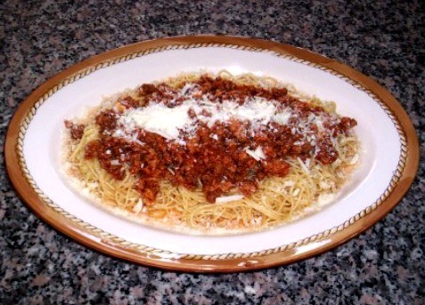 ℬ Recipe EV'S GREEK SPAGHETTI DINNER