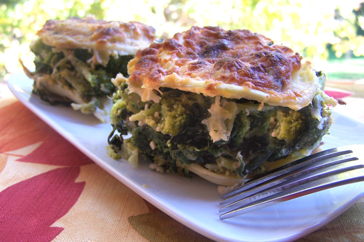 RAVIOLI BAKED WITH BROCCOLI AND SPINACH