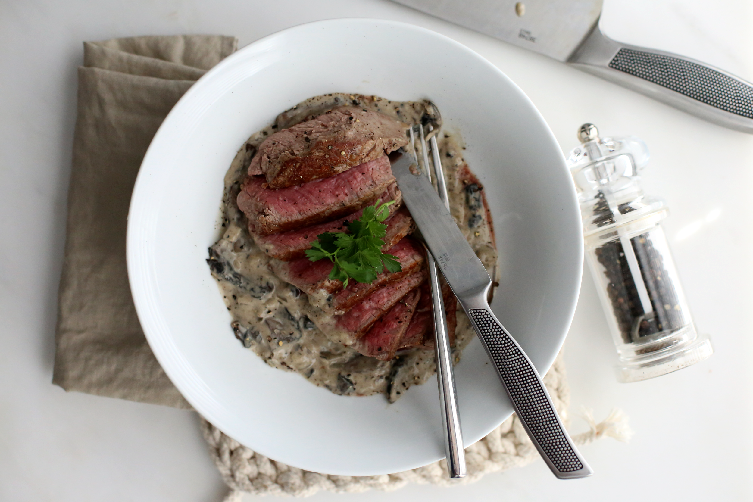 SKILLET STEAK WITH MUSHROOM SAUCE