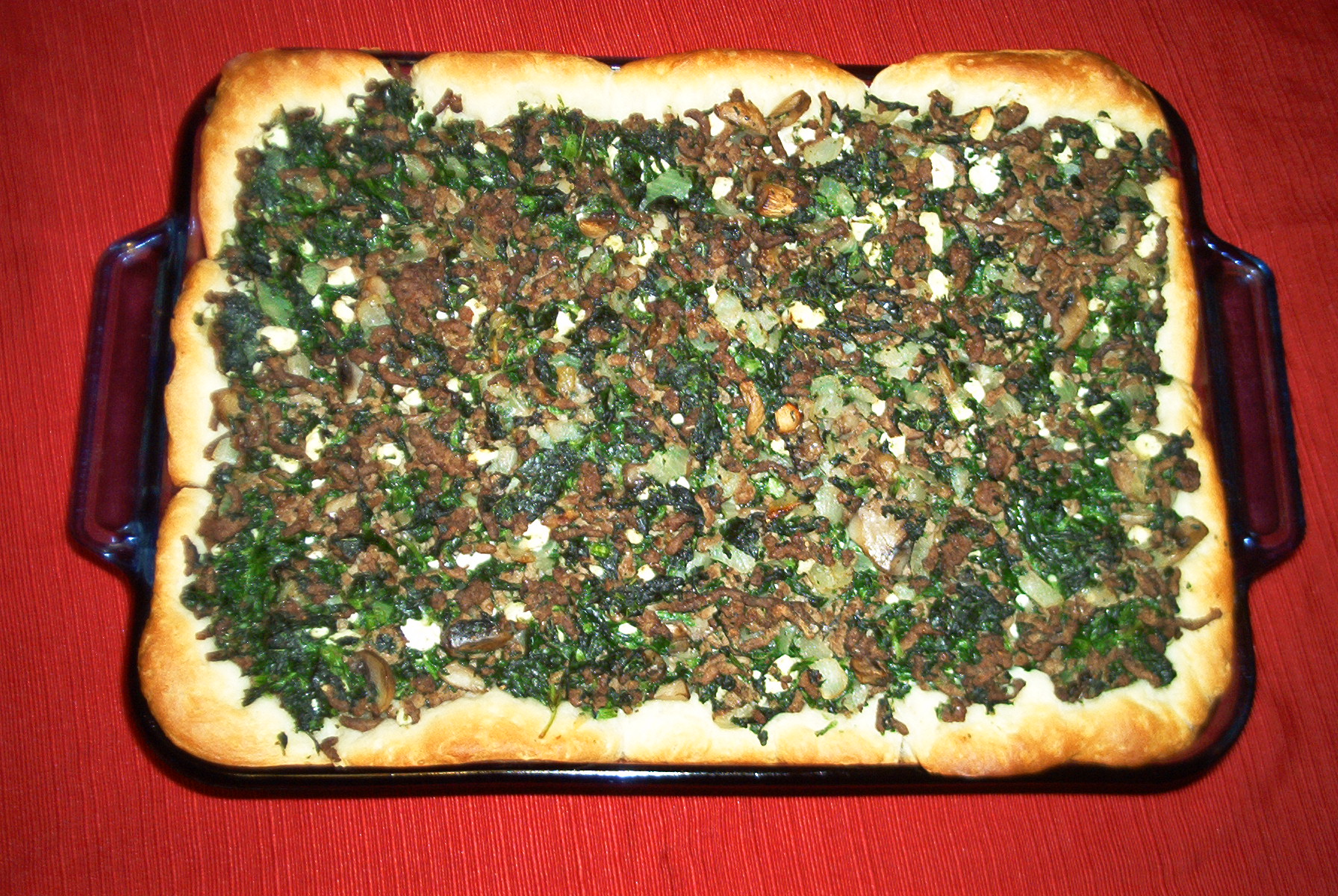 SPINACH BEEF BISCUIT BAKE