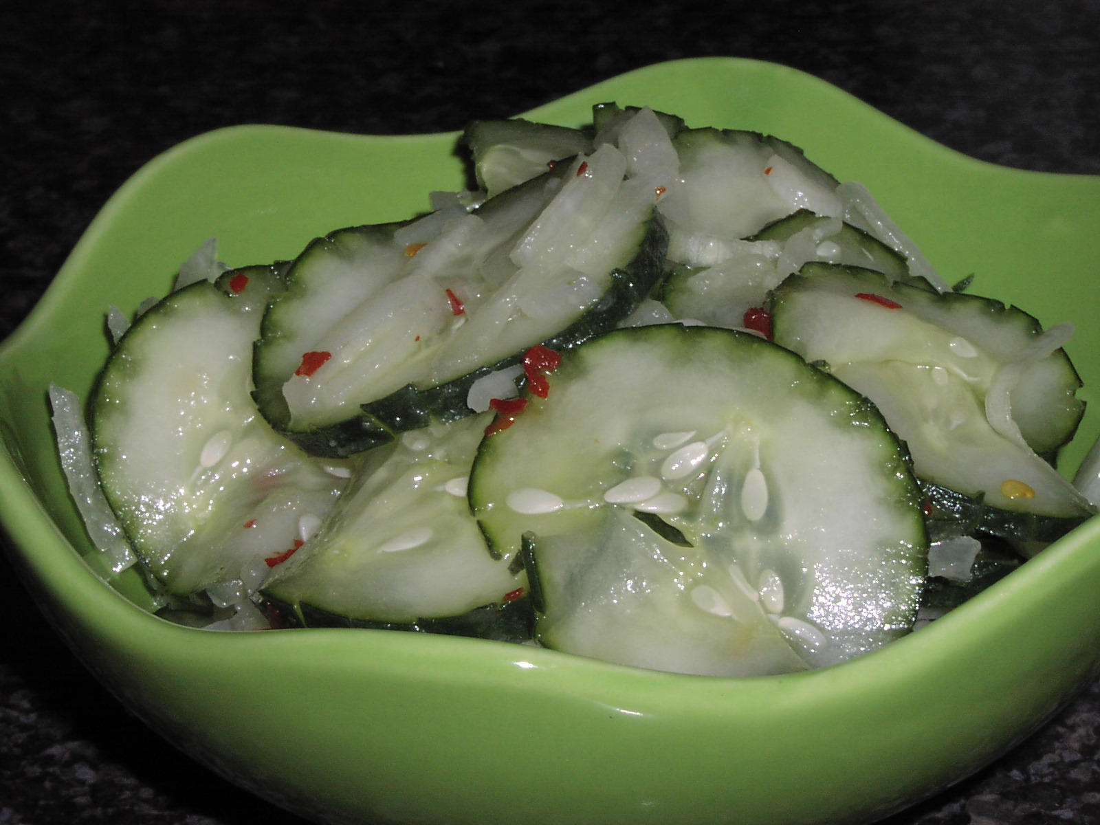 JOHN'S CUCUMBER SWEET ONION SALAD WITH LIME PEPPER DRESSING