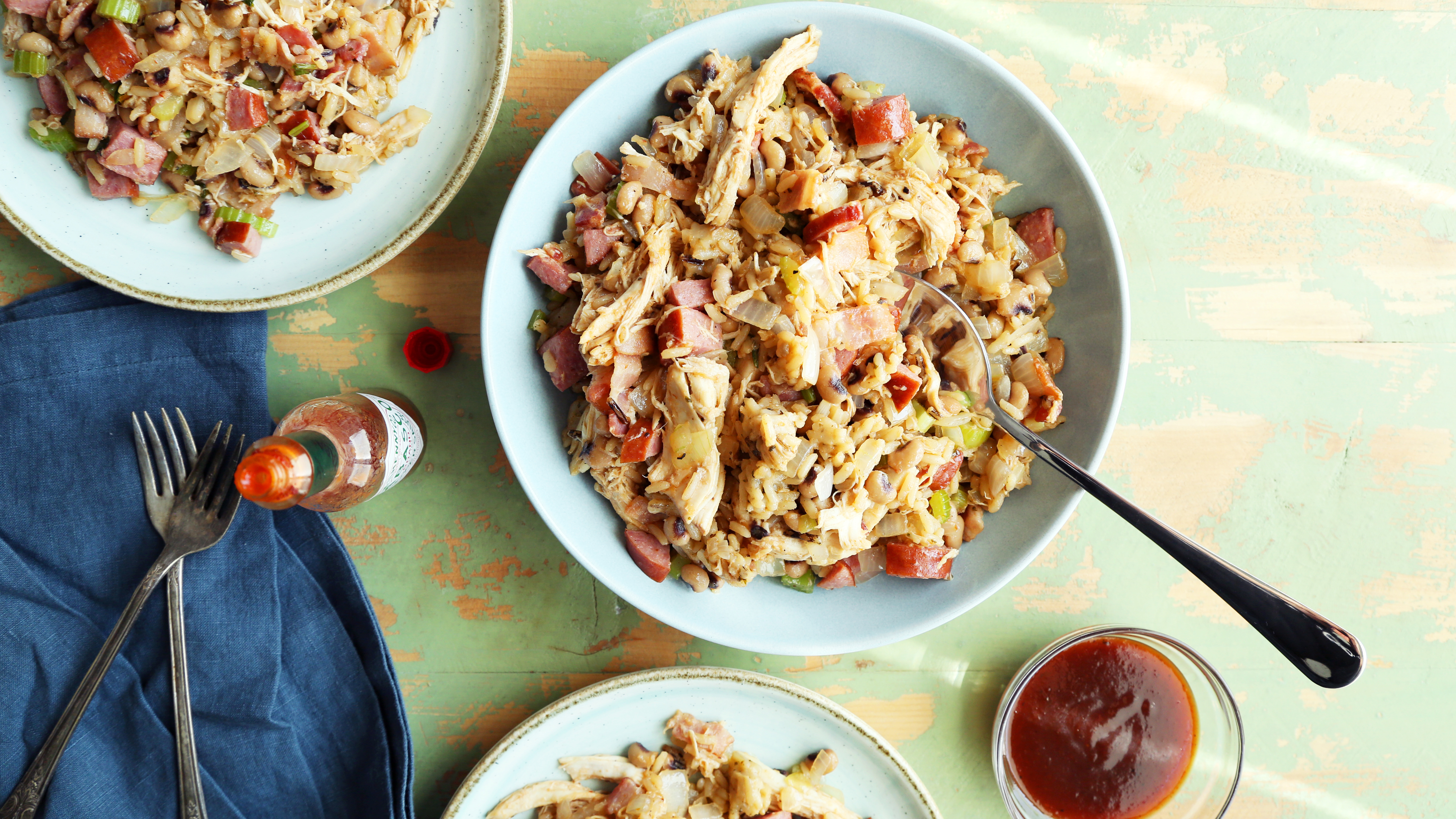 Slow Cooker Hoppin John with Sausage - The Weary Chef