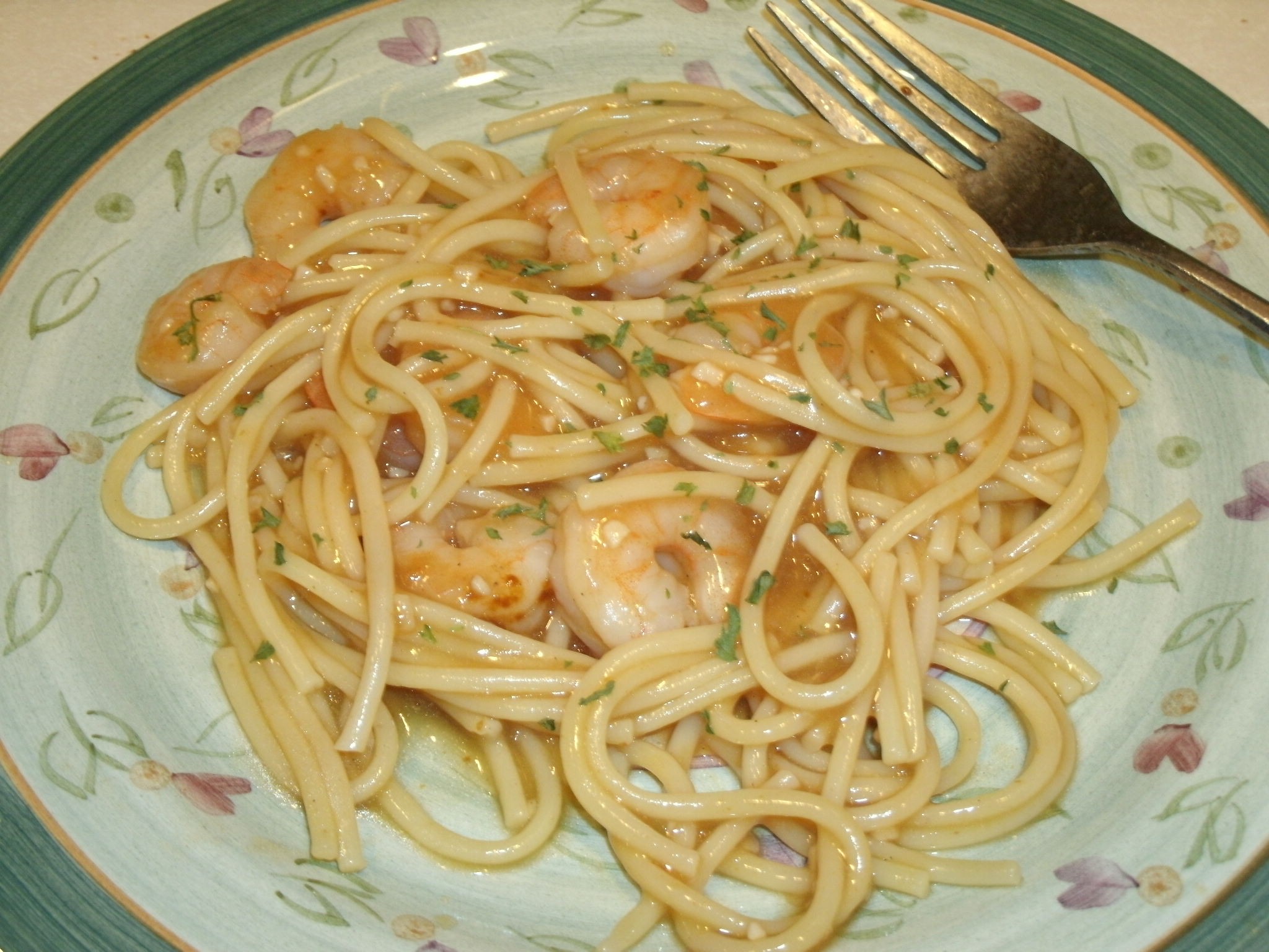 GARLIC SHRIMP AND PASTA (LOW FAT RECIPE)