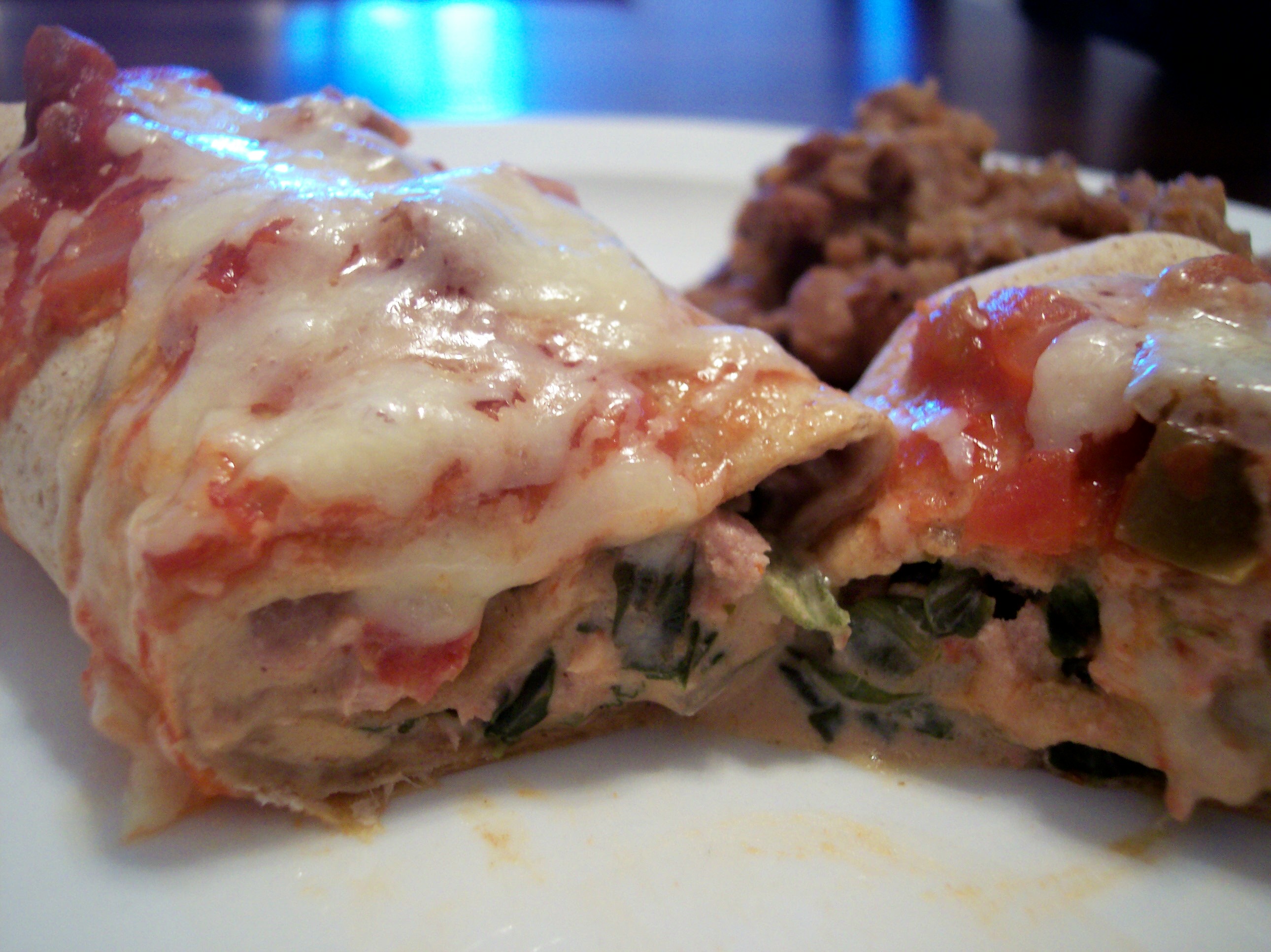 OVEN-BAKED TURKEY-SPINACH ENCHILADAS EXTRAORDINAIRE