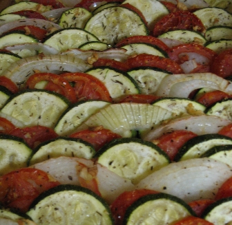 ROASTED TOMATOES ONIONS AND ZUCCHINI