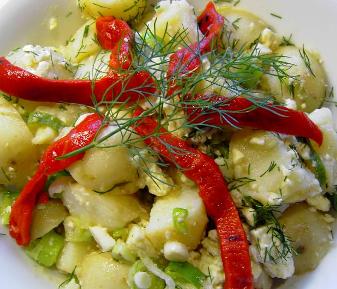 MOLDAVIAN POTATO, FETA AND SCALLION SALAD