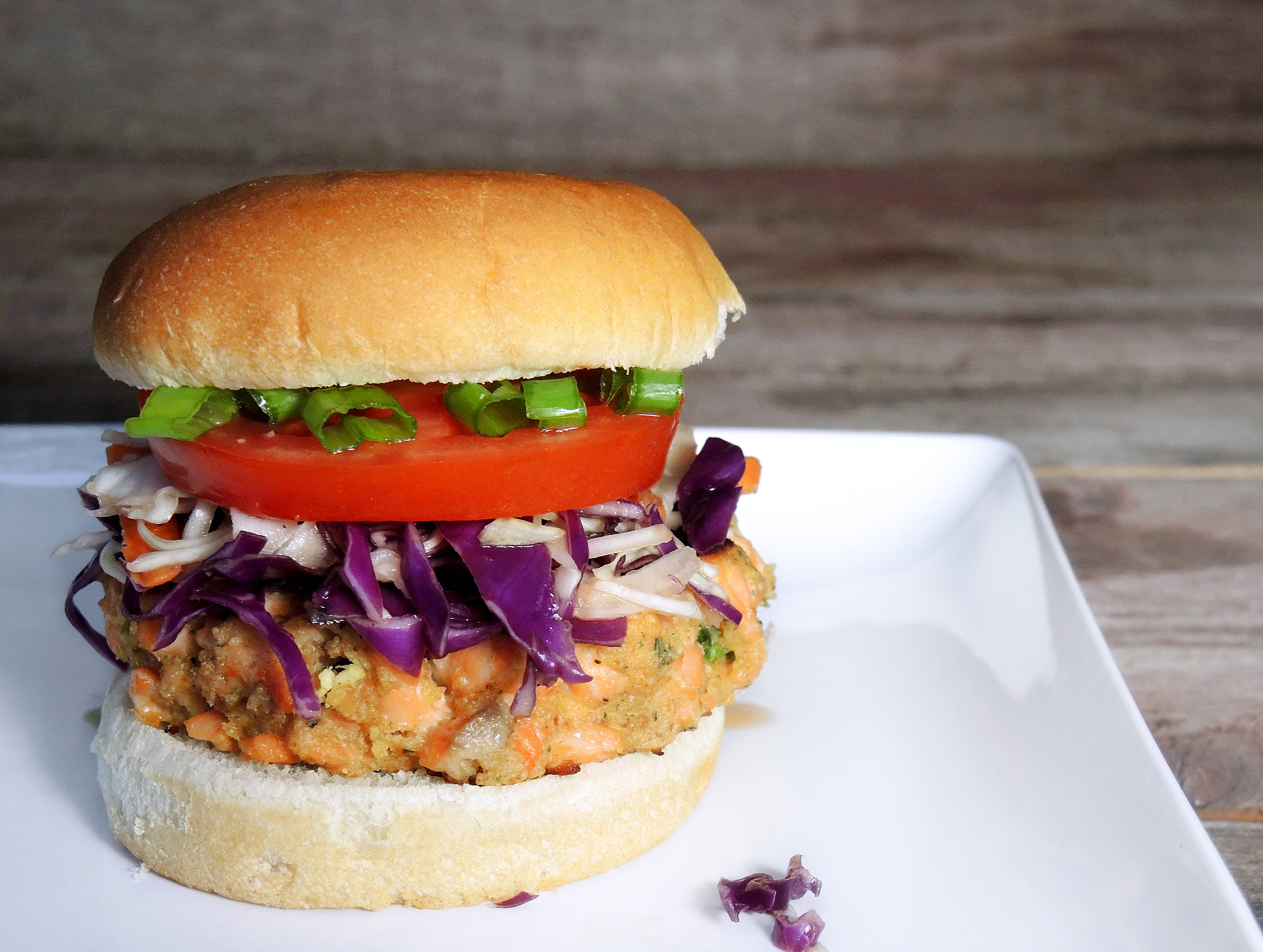 Salmon Burgers with Wasabi Mayo