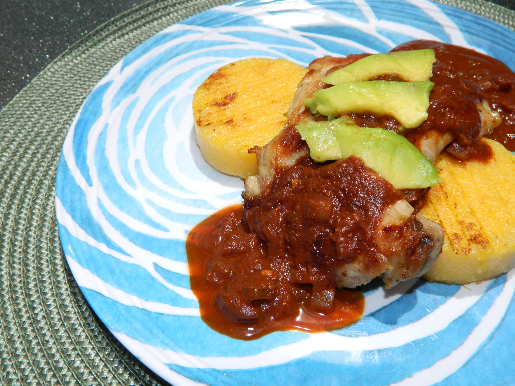 Lime Grilled Chicken And Polenta With A 1 Mole Sauce A1 Recipe Food Com