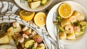 Cajun Potato Prawn Shrimp And Avocado Salad Recipe Food Com