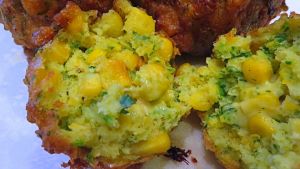 Corn Fritters With Crispy Bacon Roasted Tomatoes Avocado Recipe Food Com