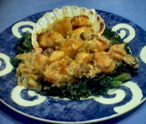 Scallops Thermidor