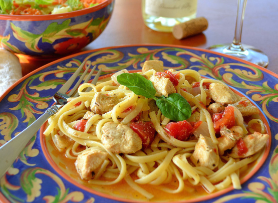 Chicken And Pasta In White Wine Garlic Sauce Recipe - Genius Kitchen
