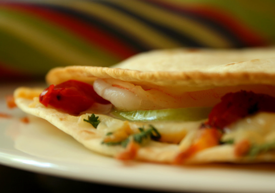 Shrimp & Tomatillo Quesadillas