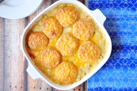 Creamed Chicken & Biscuits Casserole