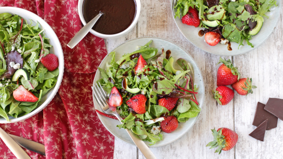 Strawberry Salad With Chocolate Balsamic Dressing Recipe Food Com