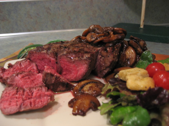 Perfect Tenderloin Steak Filets With Mushrooms Recipe - Genius Kitchen