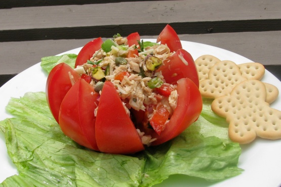 Mediterranean Tuna Stuffed Tomato