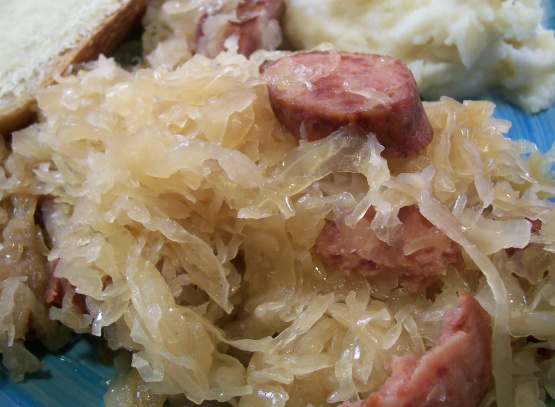 Crock Pot Kielbasa And Sauerkraut Recipe Genius Kitchen 