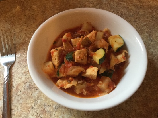 Zucchini Garlic Chicken Skillet