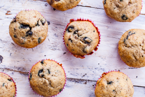 Easy Moist Banana Blueberry Muffins Recipe Food Com Beat with hand mixer until smooth. easy moist banana blueberry muffins