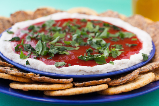crab cream cheese ball with cocktail sauce
