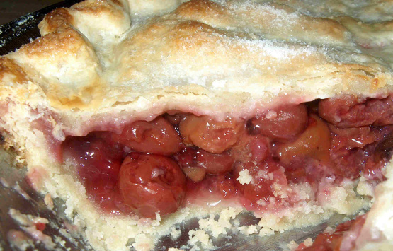 Easy Cherry Pie Frozen Cherries Extreme Low Fat Recipe Genius Kitchen 