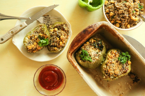  Quinoa  Stuffed Green  Bell Peppers Recipe Genius Kitchen 