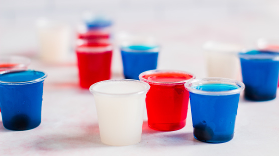 Red, White & Blue Jell-O Shots