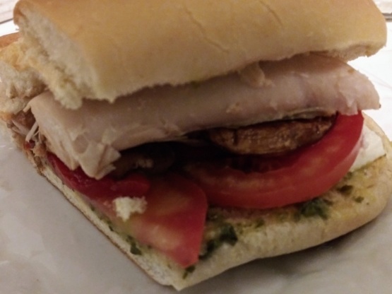 Chicken Pesto &amp; Feta Cheese Sandwich Recipe - Greek.Food.com
