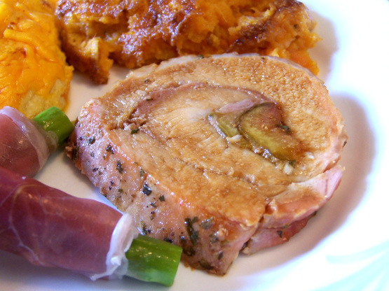 Roast Pork Loin With Fig And Prosciutto Stuffing Recipe - Genius Kitchen