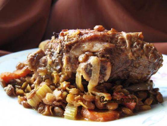 Slow Cooked Lamb Shanks With Lentil Ragout Recipe Australiangenius Kitchen 9384