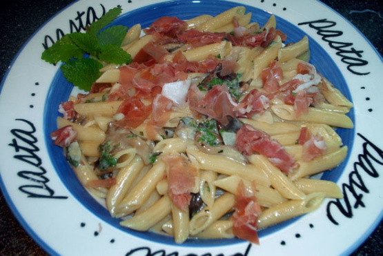 Penne With Oyster Mushrooms, Prosciutto, And Mint Recipe - Genius Kitchen