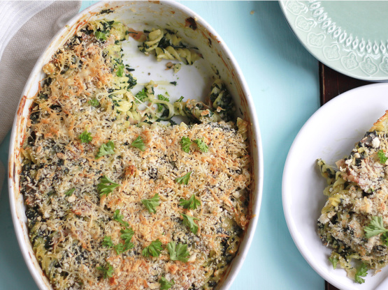 Spinach And Hot Ham Baked Pasta With A Crispy Top Recipe - Genius Kitchen