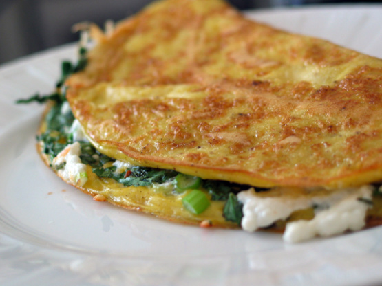 Omelette W Goat Cheese, Green Onions And Cilantro Recipe - Genius Kitchen